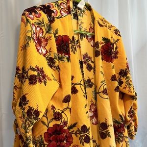 Floral Blouse | Open-Front | Size Medium